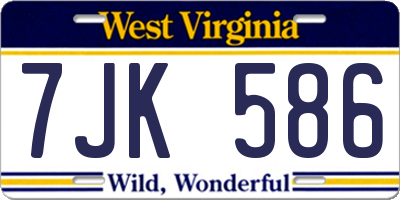WV license plate 7JK586