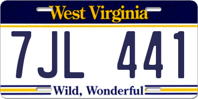 WV license plate 7JL441