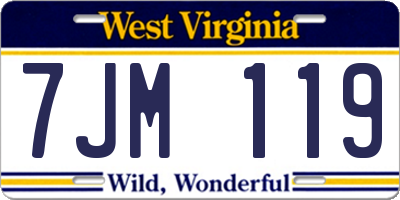 WV license plate 7JM119