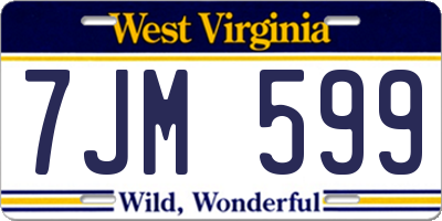 WV license plate 7JM599