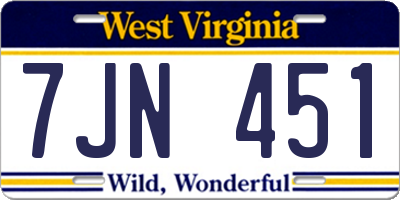 WV license plate 7JN451