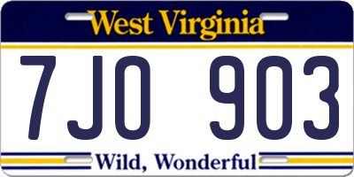 WV license plate 7JO903