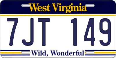 WV license plate 7JT149