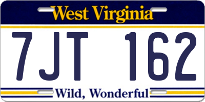 WV license plate 7JT162