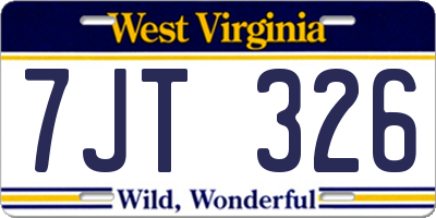 WV license plate 7JT326