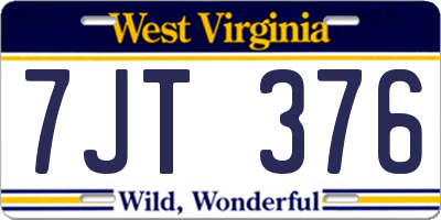 WV license plate 7JT376