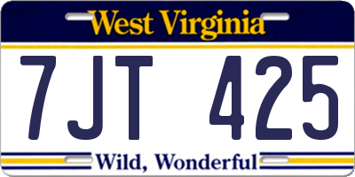 WV license plate 7JT425