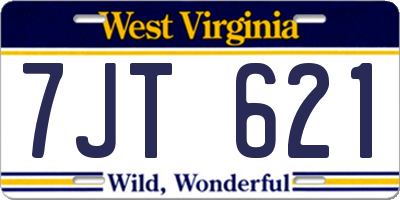 WV license plate 7JT621