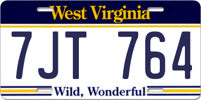 WV license plate 7JT764