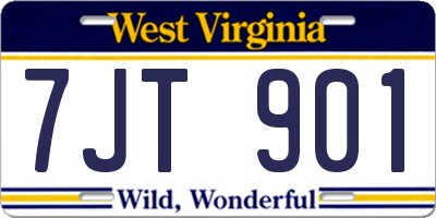 WV license plate 7JT901