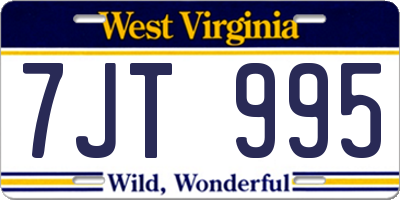 WV license plate 7JT995