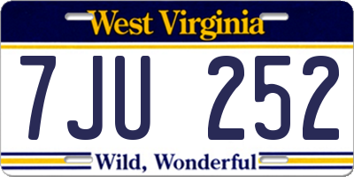 WV license plate 7JU252