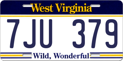 WV license plate 7JU379