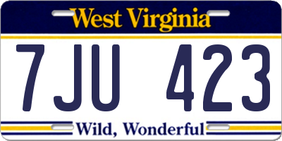 WV license plate 7JU423