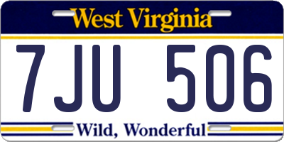 WV license plate 7JU506