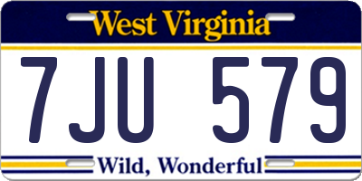 WV license plate 7JU579