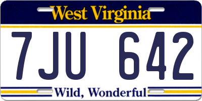 WV license plate 7JU642