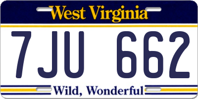 WV license plate 7JU662