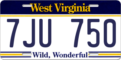 WV license plate 7JU750