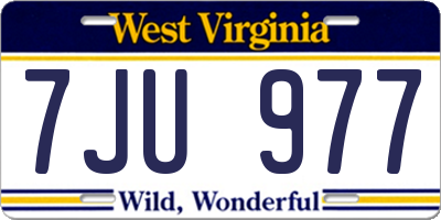 WV license plate 7JU977