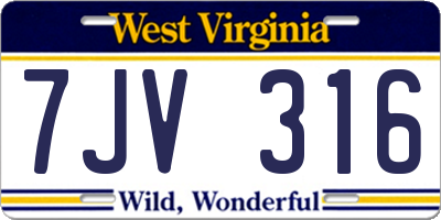WV license plate 7JV316