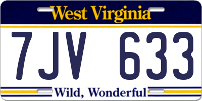 WV license plate 7JV633