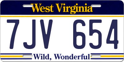 WV license plate 7JV654