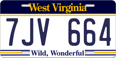 WV license plate 7JV664