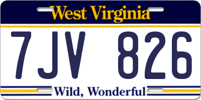 WV license plate 7JV826