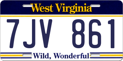 WV license plate 7JV861