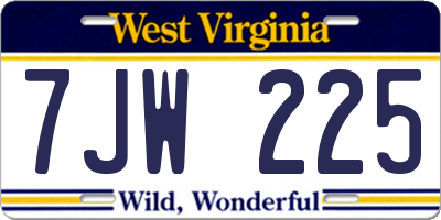 WV license plate 7JW225
