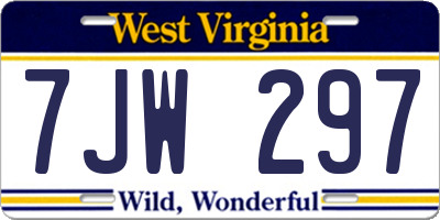 WV license plate 7JW297