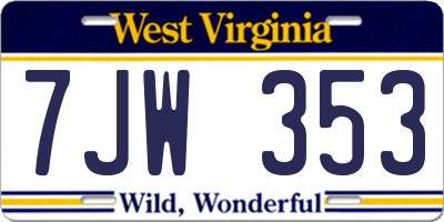 WV license plate 7JW353