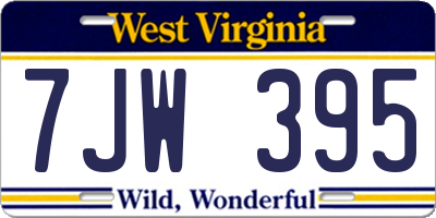 WV license plate 7JW395