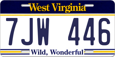 WV license plate 7JW446