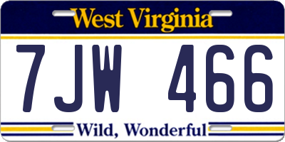 WV license plate 7JW466