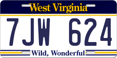 WV license plate 7JW624