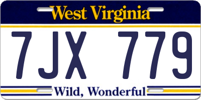 WV license plate 7JX779