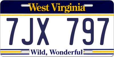 WV license plate 7JX797