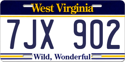 WV license plate 7JX902