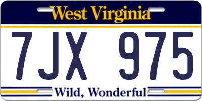 WV license plate 7JX975