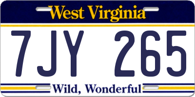 WV license plate 7JY265