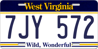 WV license plate 7JY572