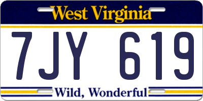 WV license plate 7JY619