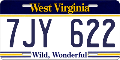 WV license plate 7JY622