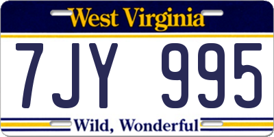 WV license plate 7JY995