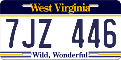 WV license plate 7JZ446