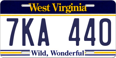 WV license plate 7KA440