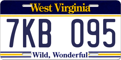 WV license plate 7KB095