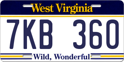 WV license plate 7KB360